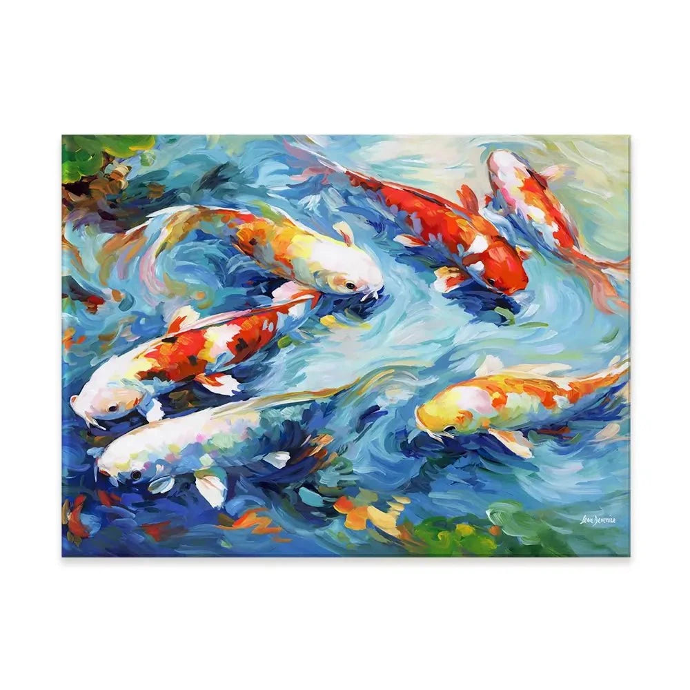 Koi Peaceful Glide Canvas Print Koi Peaceful Glide Canvas Print wall art product Leon Devenice