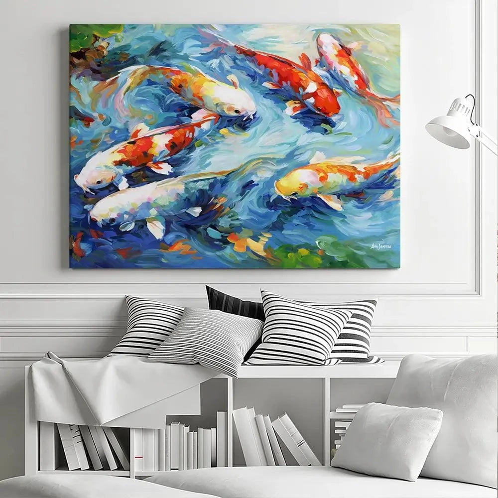Koi Peaceful Glide Canvas Print Koi Peaceful Glide Canvas Print wall art product Leon Devenice
