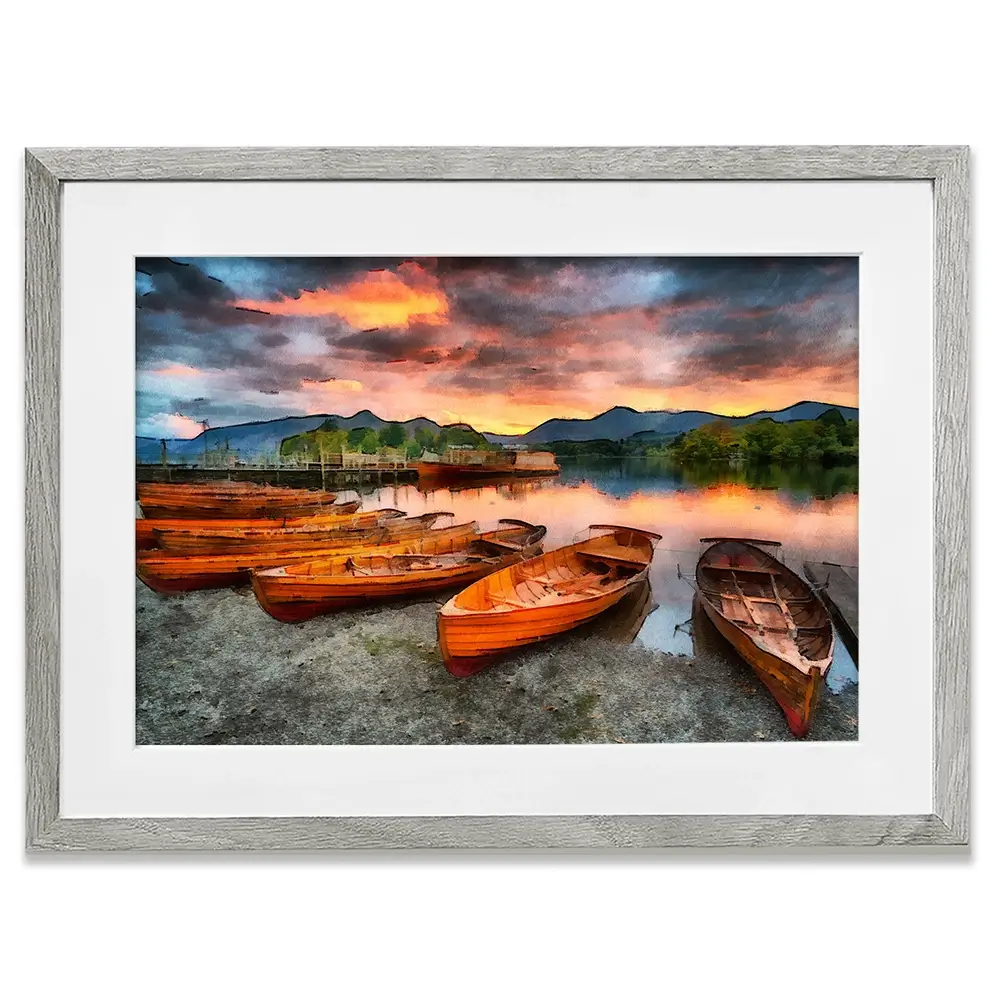 Lake District Boats Framed Art Print Lake District Boats Framed Art Print wall art product Helen Hotson / Shutterstock