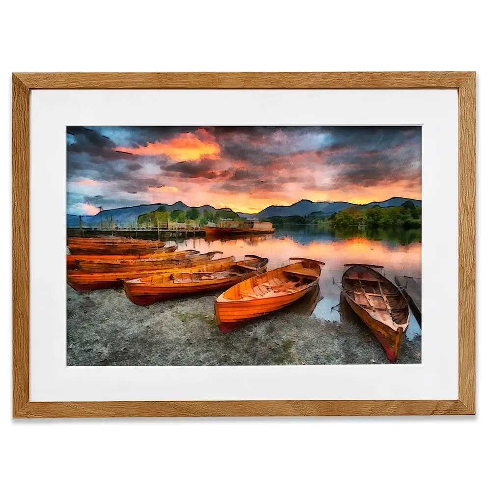 Lake District Boats Framed Art Print Lake District Boats Framed Art Print wall art product Helen Hotson / Shutterstock