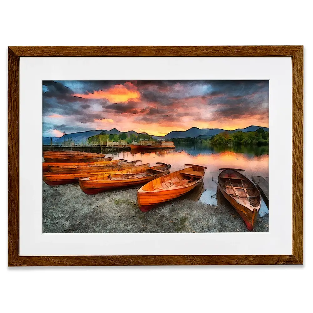 Lake District Boats Framed Art Print Lake District Boats Framed Art Print wall art product Helen Hotson / Shutterstock