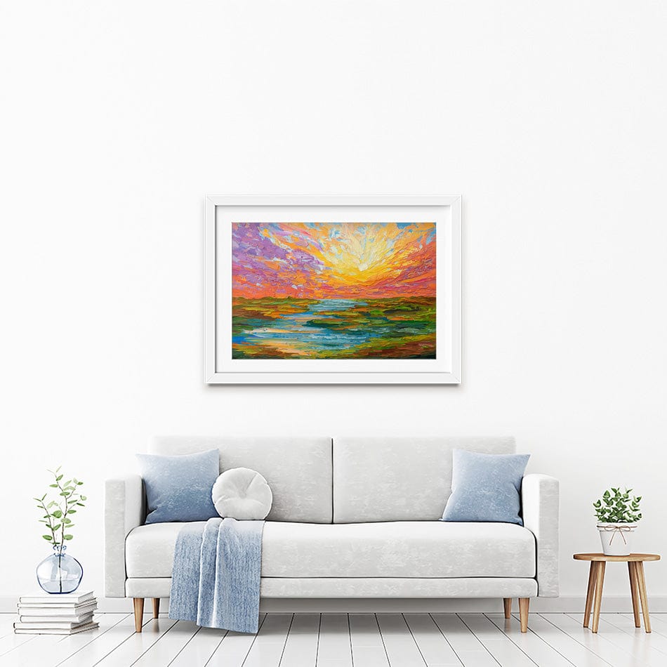 Lake Sunset Framed Art Print wall art product Olga Tkachyk