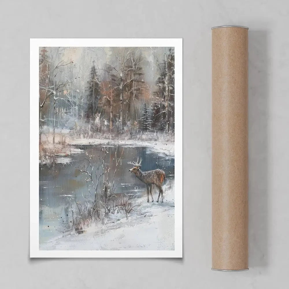 Lakeside Deer Art Print Lakeside Deer Art Print wall art product Petal Prints Design - Independent
