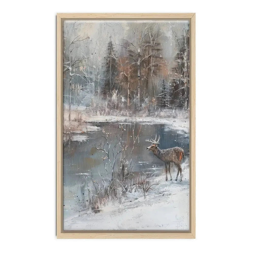 Lakeside Deer Canvas Print Lakeside Deer Canvas Print wall art product Petal Prints Design - Independent