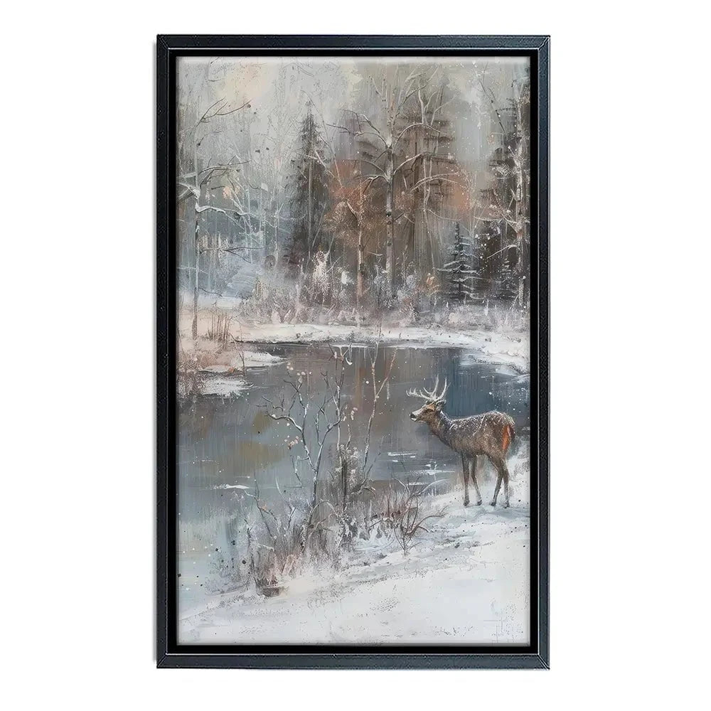 Lakeside Deer Canvas Print Lakeside Deer Canvas Print wall art product Petal Prints Design - Independent