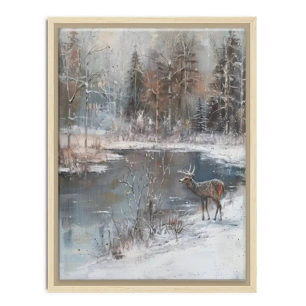 Lakeside Deer Canvas Print Lakeside Deer Canvas Print wall art product Petal Prints Design - Independent