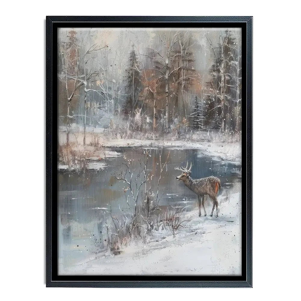 Lakeside Deer Canvas Print Lakeside Deer Canvas Print wall art product Petal Prints Design - Independent