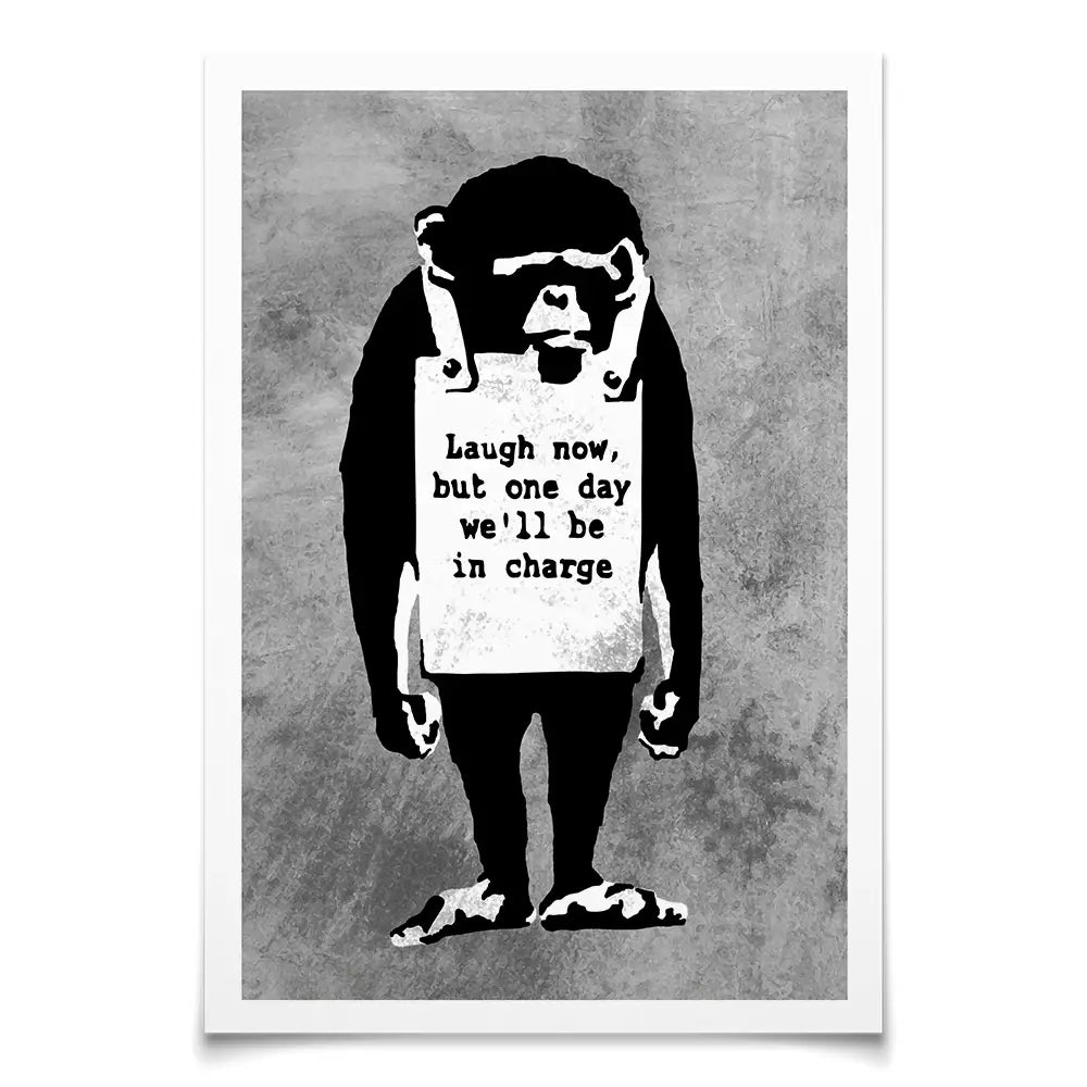 Laugh Now Monkey Art Print Laugh Now Monkey Art Print wall art product Banksy