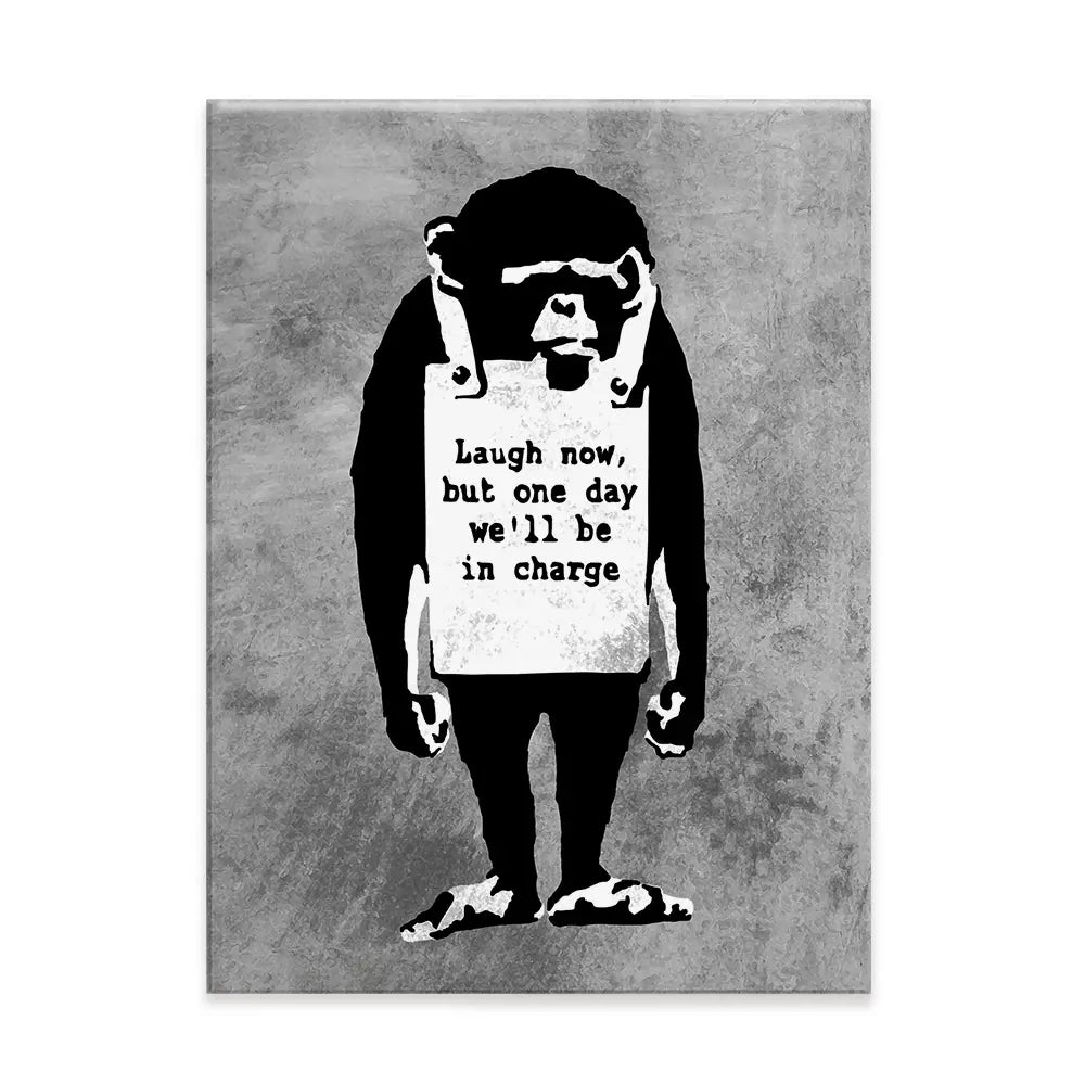 Laugh Now Monkey Canvas Print Laugh Now Monkey Canvas Print wall art product Banksy