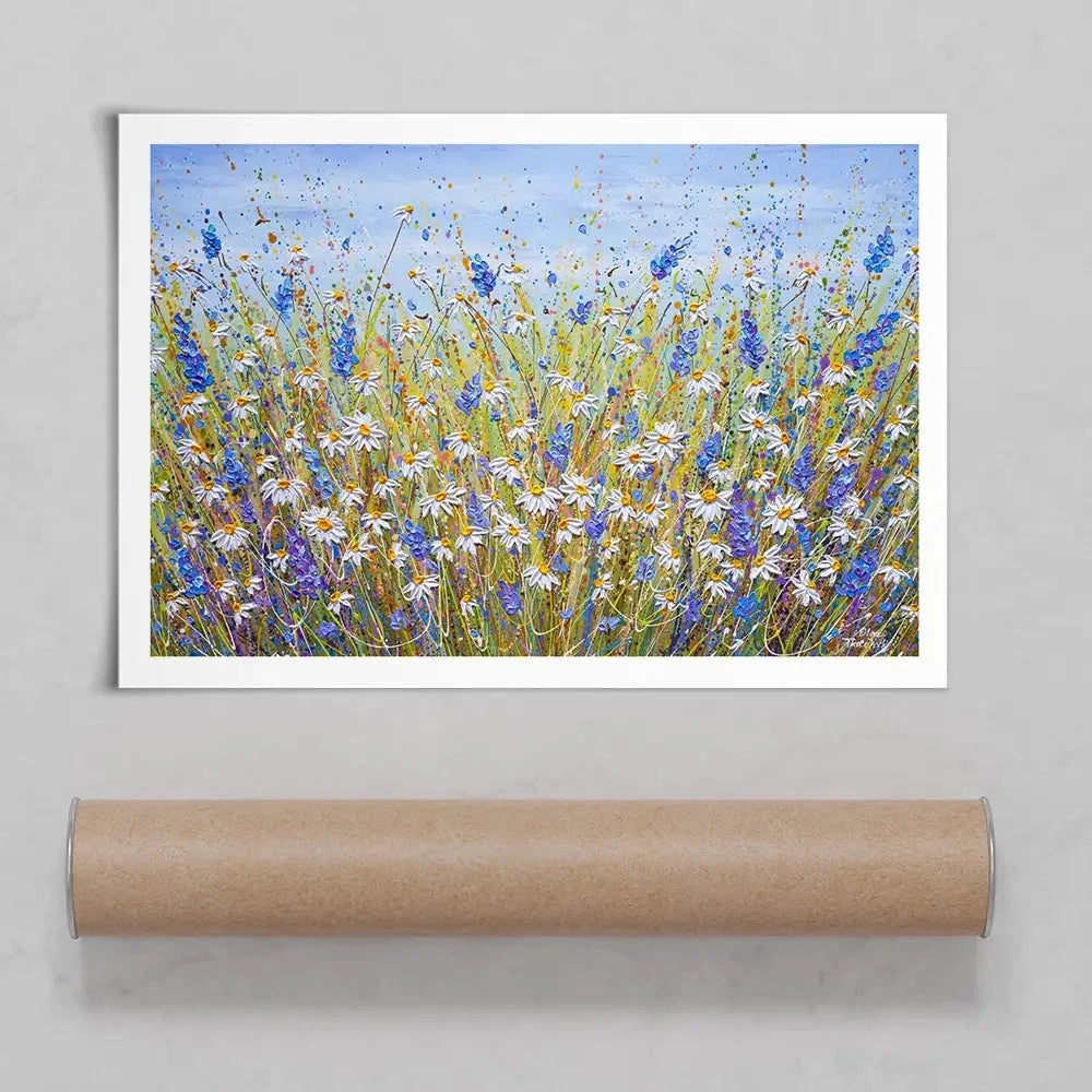 Lavender And Daisies Art Print Lavender And Daisies Art Print wall art product Olga Tkachyk