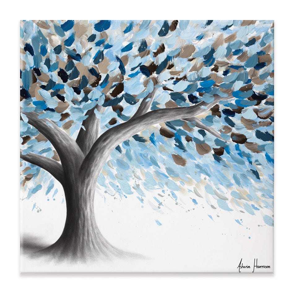 Leafy Lake Tree Square Canvas Print wall art product Ashvin Harrison