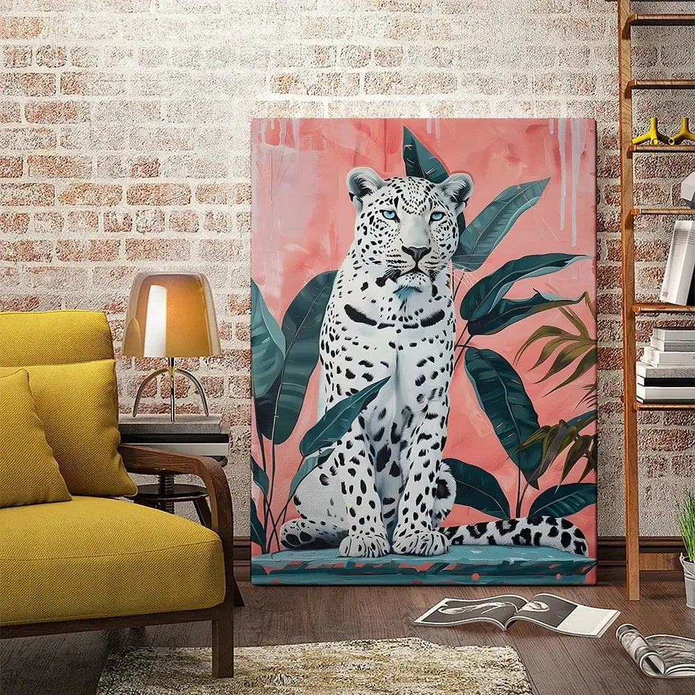 Leopard And The Leaves Canvas Print Leopard And The Leaves Canvas Print wall art product Art Print Shop