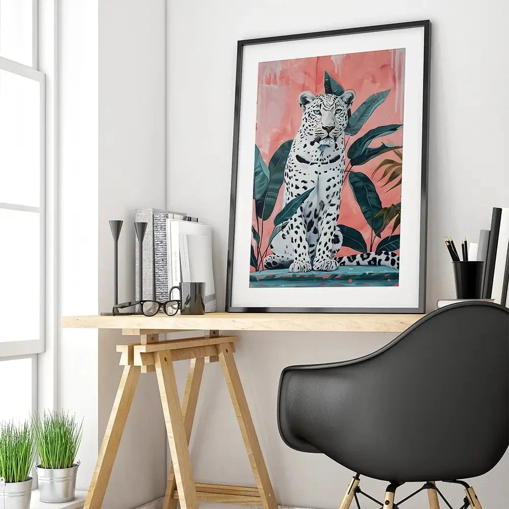 Leopard And The Leaves Framed Art Print Leopard And The Leaves Framed Art Print wall art product Art Print Shop