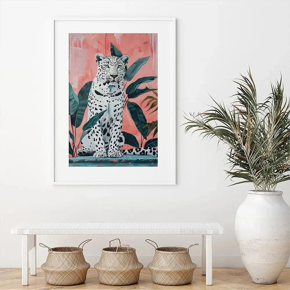 Leopard And The Leaves Framed Art Print Leopard And The Leaves Framed Art Print wall art product Art Print Shop