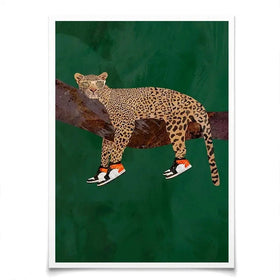 Leopard Wearing Sneakers Art Print Leopard Wearing Sneakers Art Print wall art product Sarah Manovski