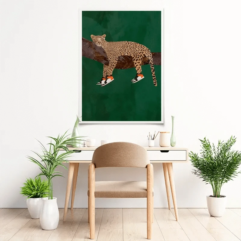 Leopard Wearing Sneakers Art Print Leopard Wearing Sneakers Art Print wall art product Sarah Manovski