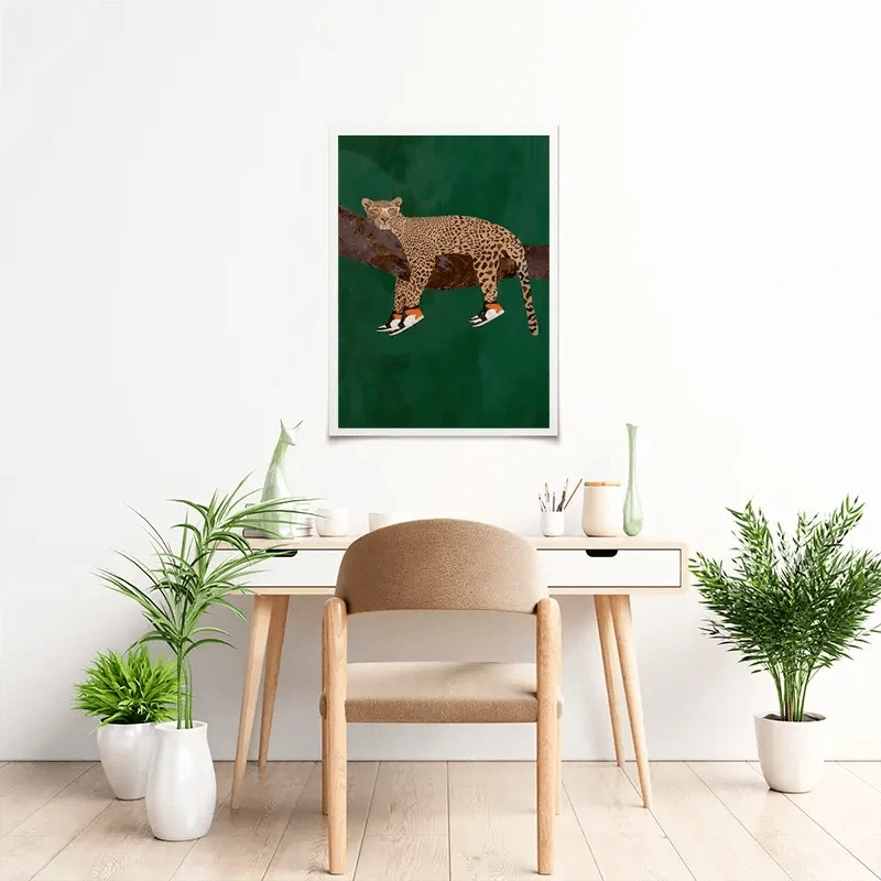 Leopard Wearing Sneakers Art Print Leopard Wearing Sneakers Art Print wall art product Sarah Manovski