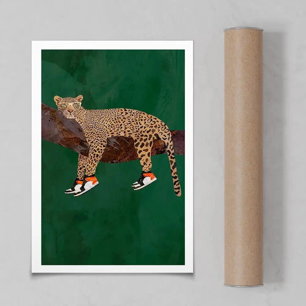 Leopard Wearing Sneakers Art Print Leopard Wearing Sneakers Art Print wall art product Sarah Manovski