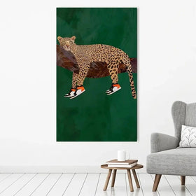 Leopard Wearing Sneakers Canvas Print Leopard Wearing Sneakers Canvas Print wall art product Sarah Manovski