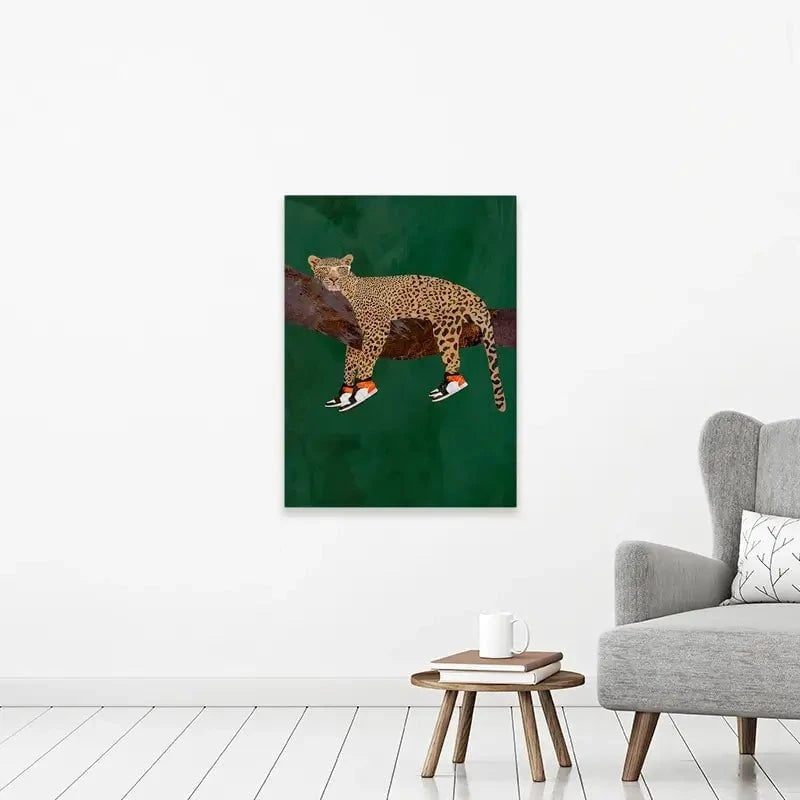 Leopard Wearing Sneakers Canvas Print Leopard Wearing Sneakers Canvas Print wall art product Sarah Manovski