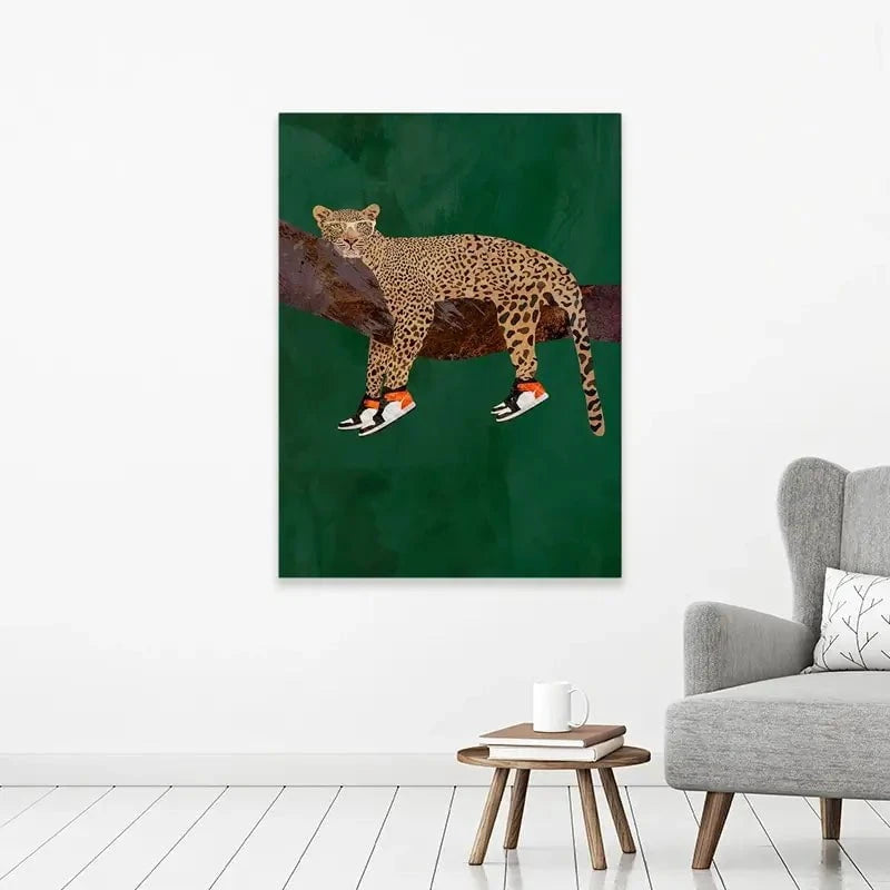 Leopard Wearing Sneakers Canvas Print Leopard Wearing Sneakers Canvas Print wall art product Sarah Manovski