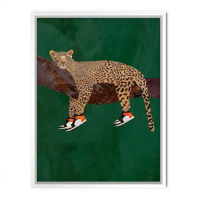 Leopard Wearing Sneakers Canvas Print Leopard Wearing Sneakers Canvas Print wall art product Sarah Manovski