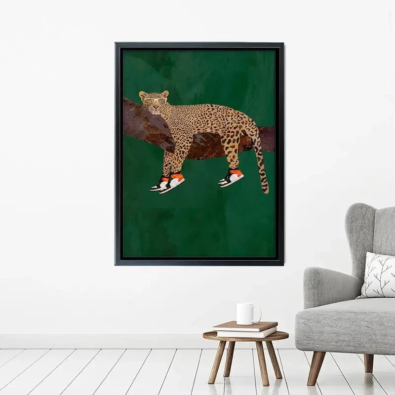 Leopard Wearing Sneakers Canvas Print Leopard Wearing Sneakers Canvas Print wall art product Sarah Manovski