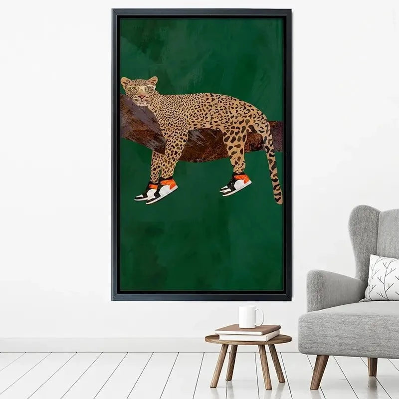 Leopard Wearing Sneakers Canvas Print Leopard Wearing Sneakers Canvas Print wall art product Sarah Manovski