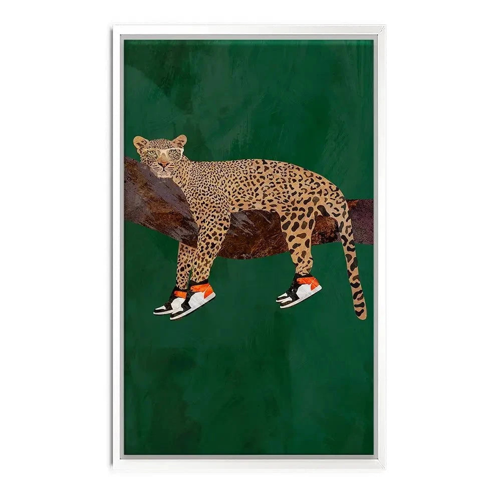 Leopard Wearing Sneakers Canvas Print Leopard Wearing Sneakers Canvas Print wall art product Sarah Manovski