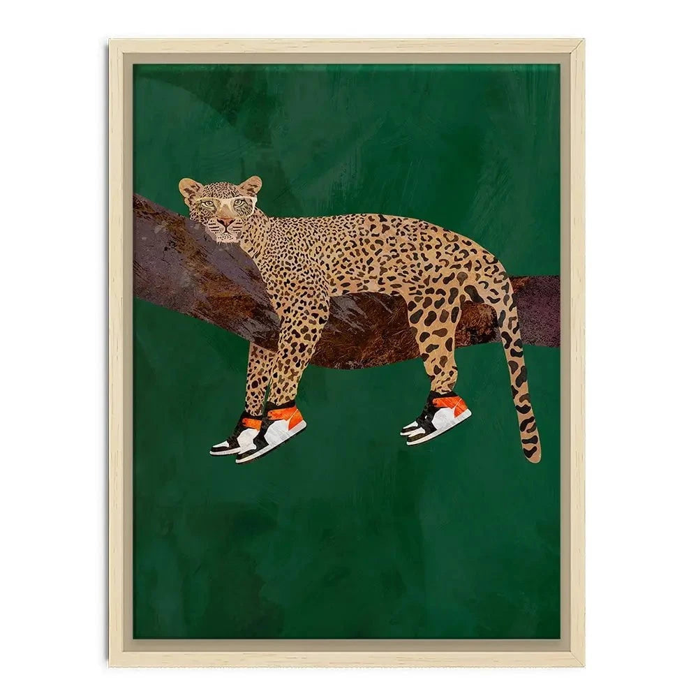 Leopard Wearing Sneakers Canvas Print Leopard Wearing Sneakers Canvas Print wall art product Sarah Manovski