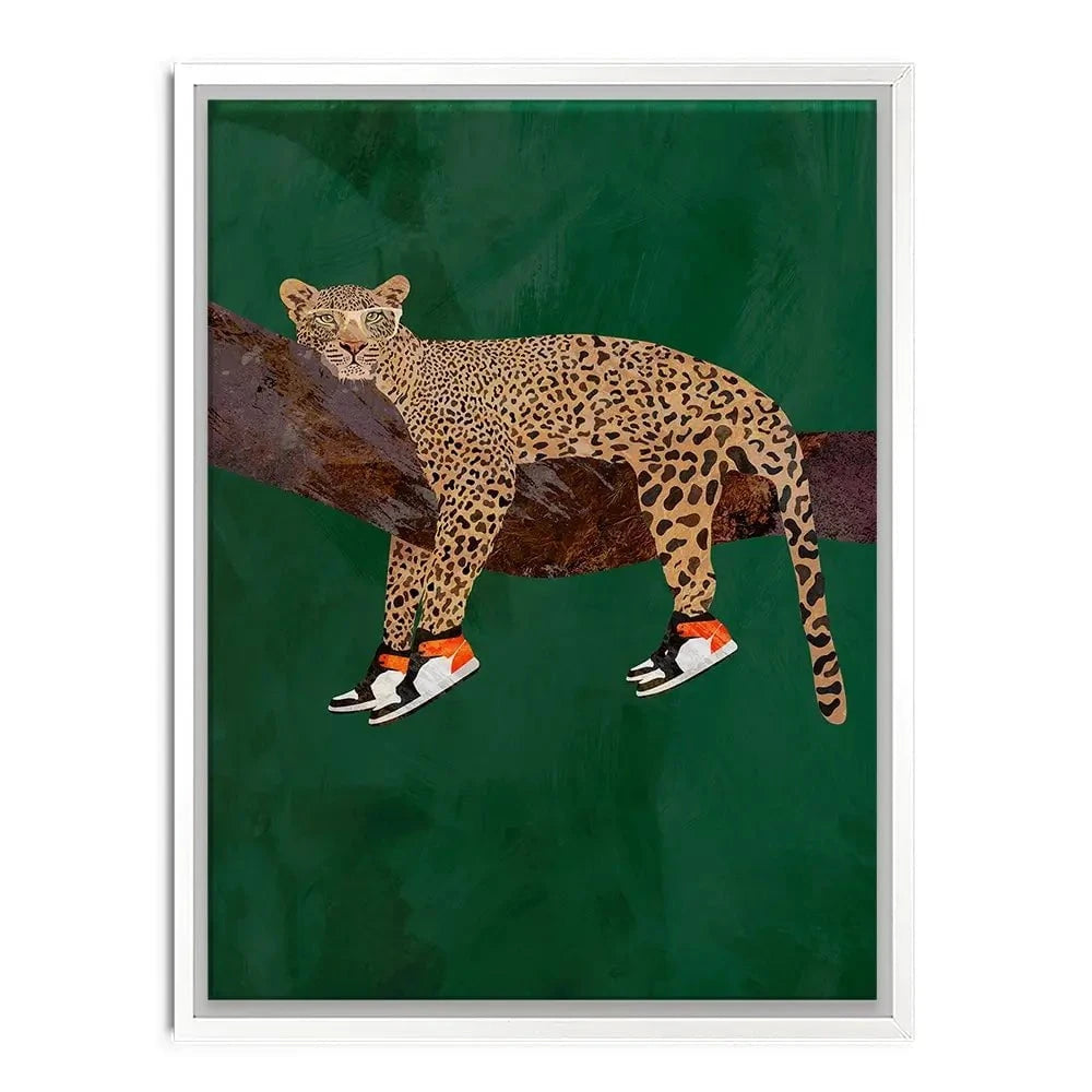 Leopard Wearing Sneakers Canvas Print Leopard Wearing Sneakers Canvas Print wall art product Sarah Manovski