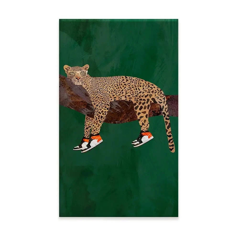 Leopard Wearing Sneakers Canvas Print Leopard Wearing Sneakers Canvas Print wall art product Sarah Manovski