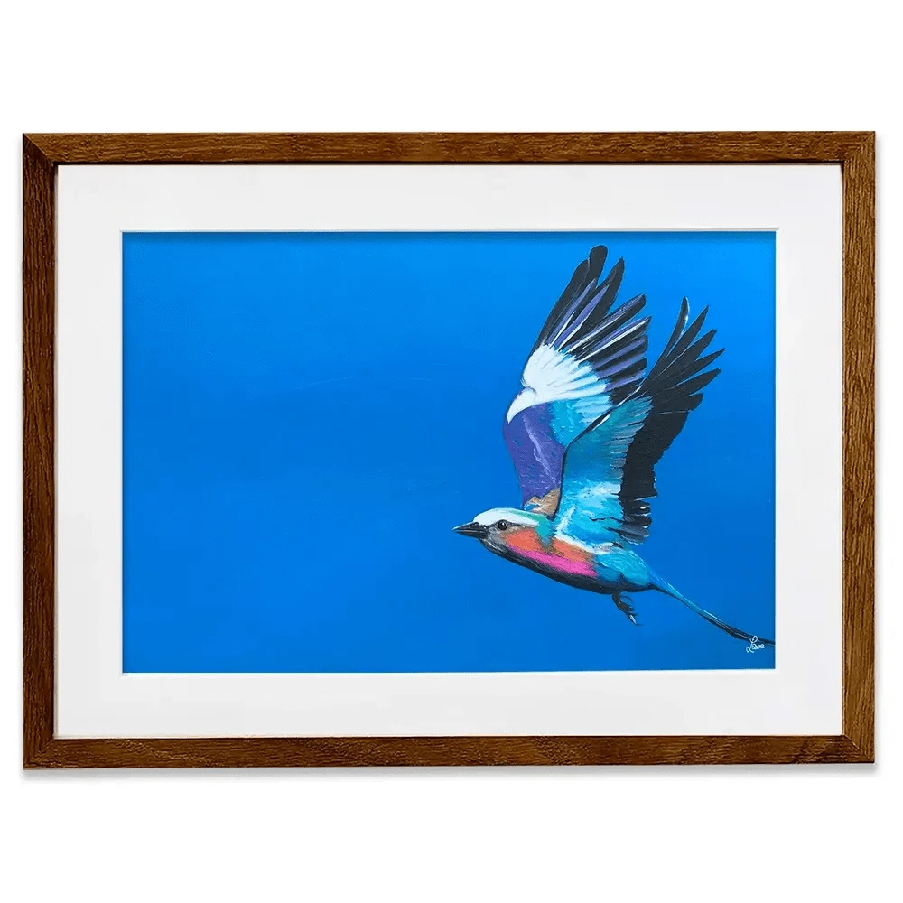 Lilac Breasted Roller In Flight Framed Art Print Lilac Breasted Roller In Flight Framed Art Print wall art product Laure Bury