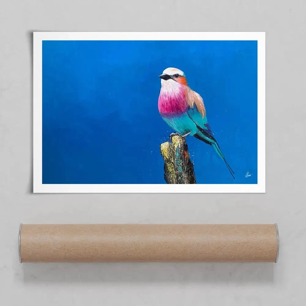 Lilac Breasted Roller Under An African Sun Art Print Lilac Breasted Roller Under An African Sun Art Print wall art product Laure Bury