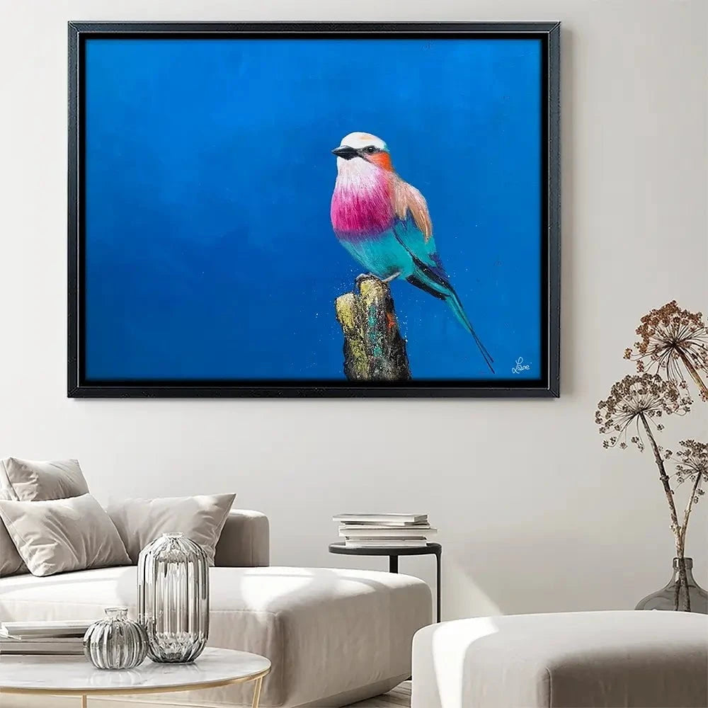 Lilac Breasted Roller Under An African Sun Canvas Print Lilac Breasted Roller Under An African Sun Canvas Print wall art product Laure Bury