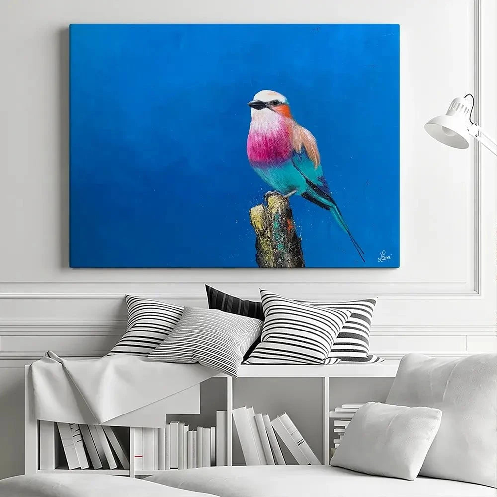 Lilac Breasted Roller Under An African Sun Canvas Print Lilac Breasted Roller Under An African Sun Canvas Print wall art product Laure Bury
