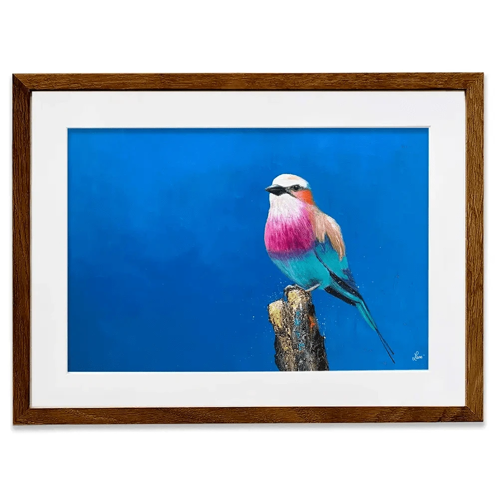 Lilac Breasted Roller Under An African Sun Framed Art Print Lilac Breasted Roller Under An African Sun Framed Art Print wall art product Laure Bury