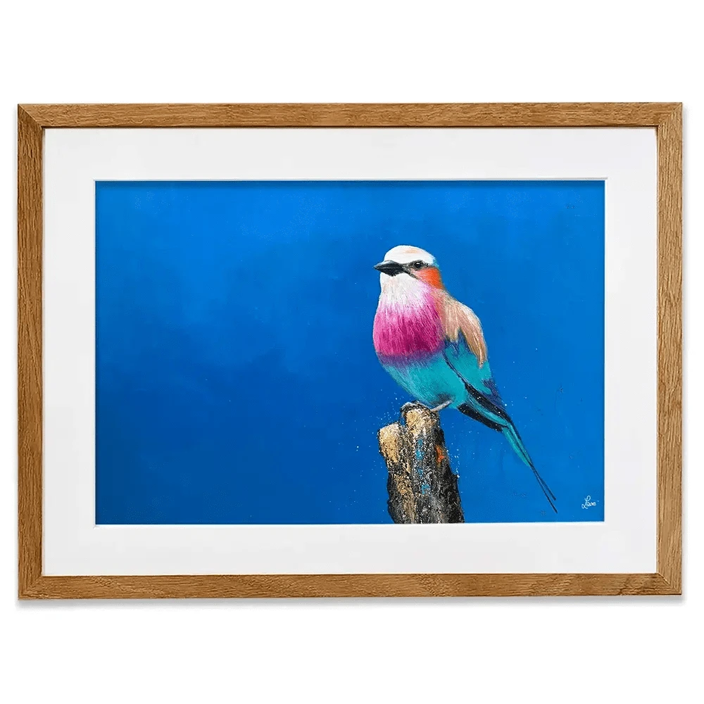 Lilac Breasted Roller Under An African Sun Framed Art Print Lilac Breasted Roller Under An African Sun Framed Art Print wall art product Laure Bury
