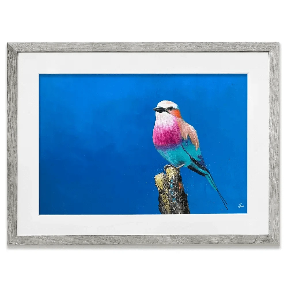 Lilac Breasted Roller Under An African Sun Framed Art Print Lilac Breasted Roller Under An African Sun Framed Art Print wall art product Laure Bury