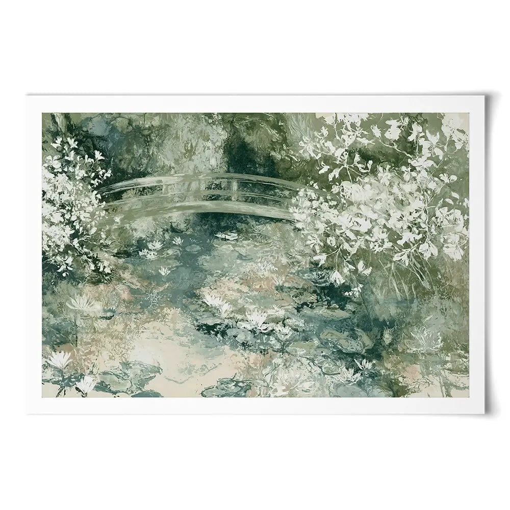 Lily Pond Bridge Art Print Lily Pond Bridge Art Print wall art product Chromatic Storm Studio