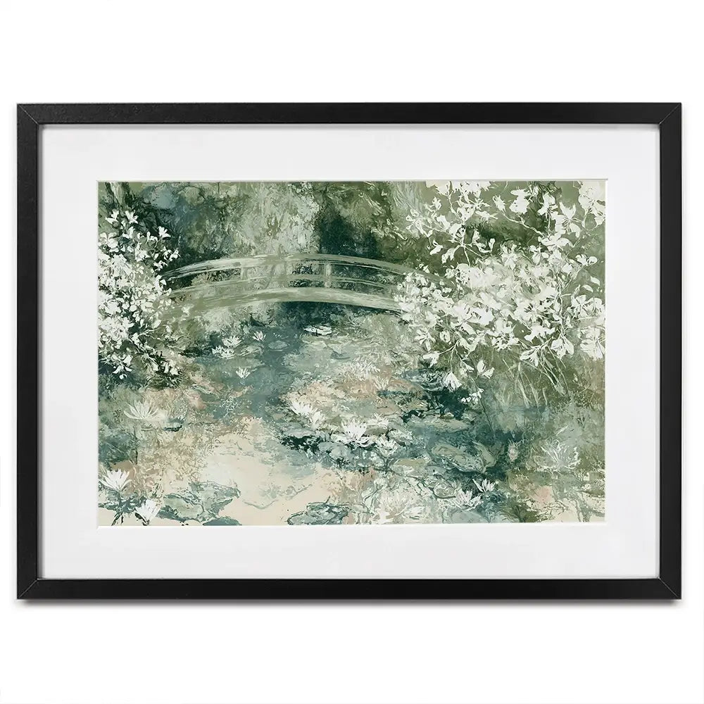 Lily Pond Bridge Framed Art Print Lily Pond Bridge Framed Art Print wall art product Chromatic Storm Studio
