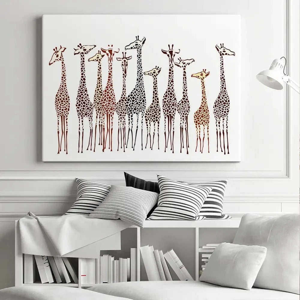 Line Of Giraffes Canvas Print Line Of Giraffes Canvas Print wall art product fresher / Shutterstock