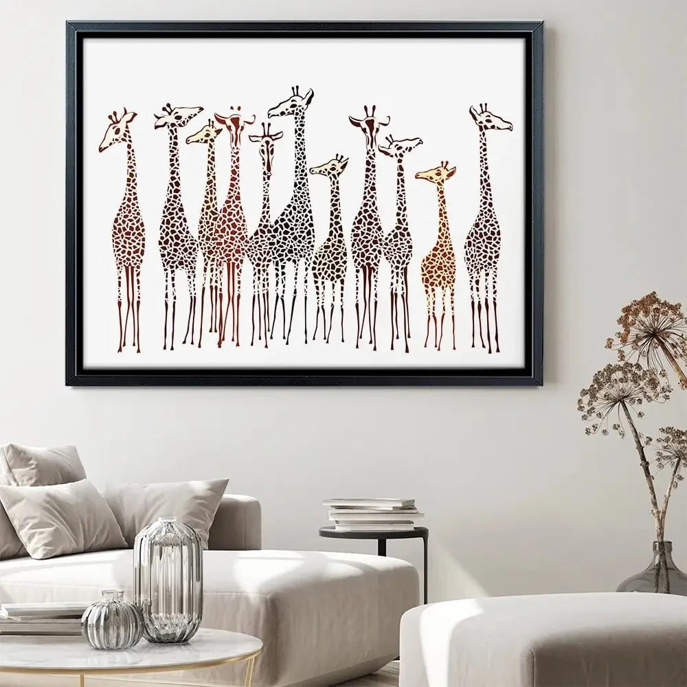 Line Of Giraffes Canvas Print Line Of Giraffes Canvas Print wall art product fresher / Shutterstock