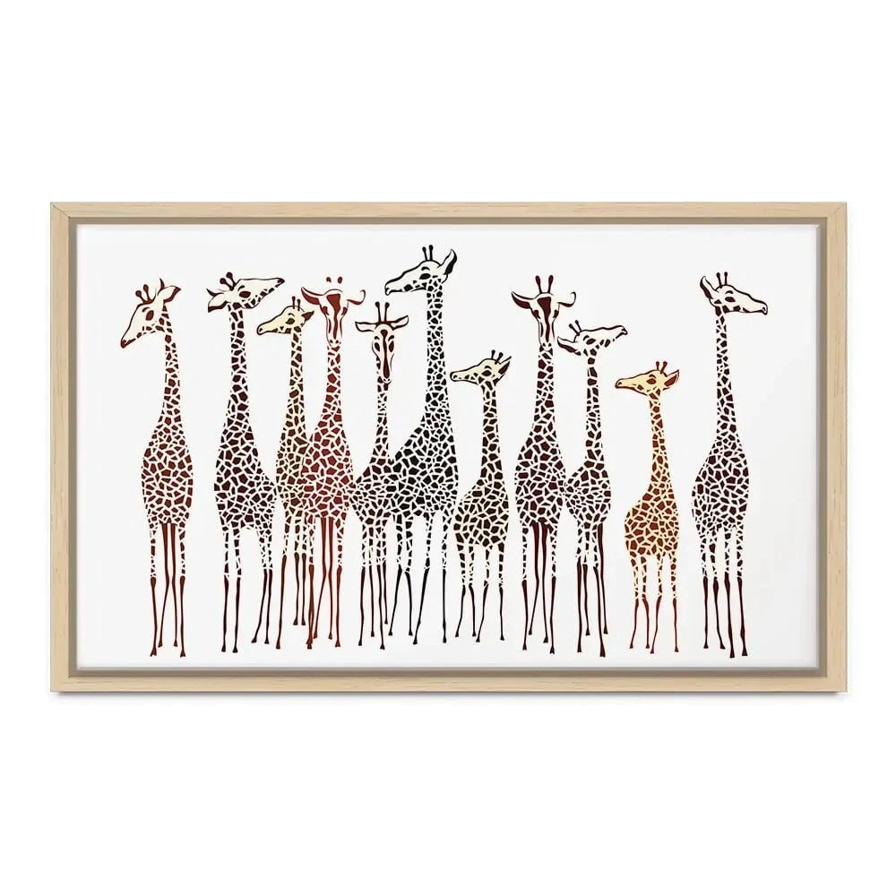 Line Of Giraffes Canvas Print Line Of Giraffes Canvas Print wall art product fresher / Shutterstock