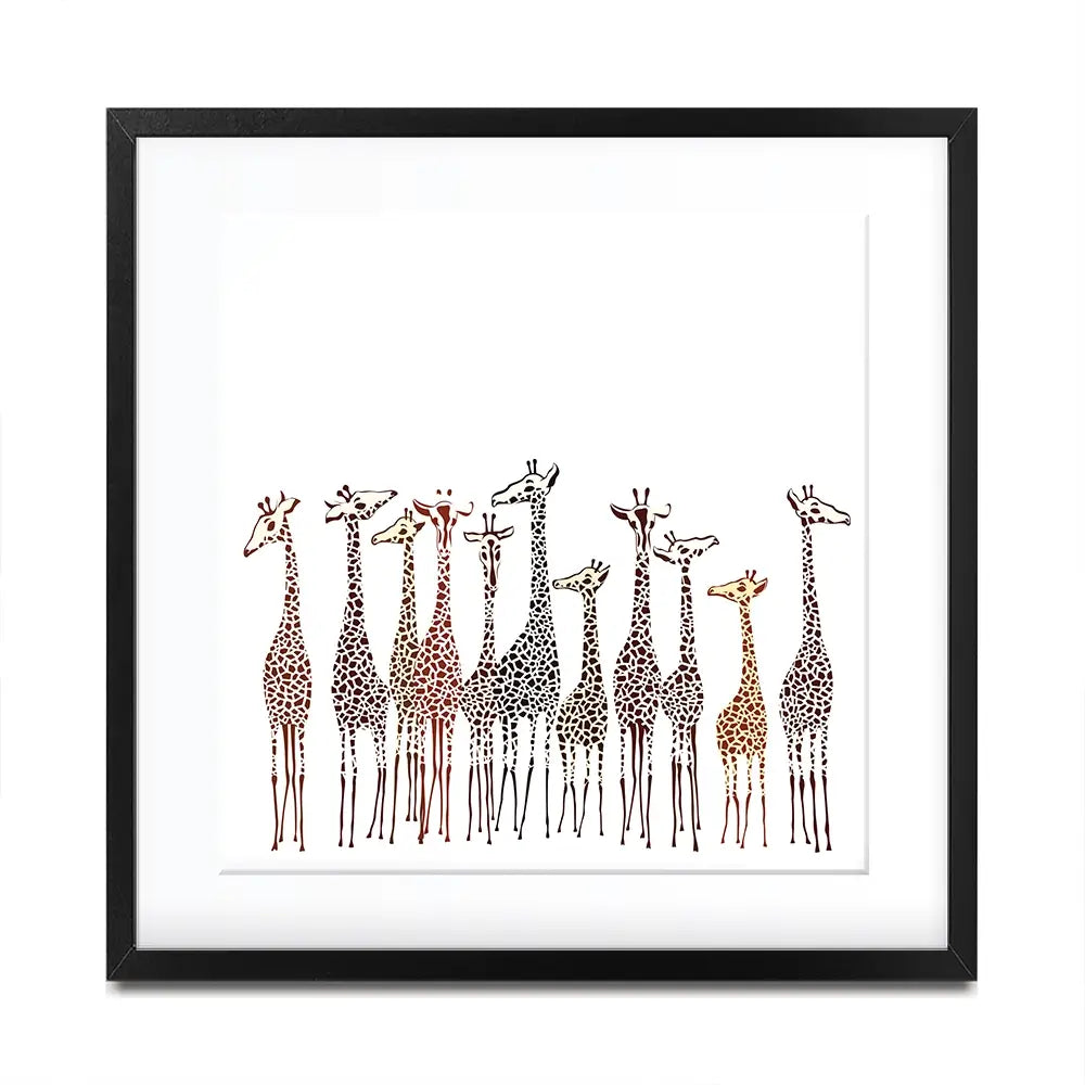 Line Of Giraffes Square Framed Art Print Line Of Giraffes Square Framed Art Print wall art product fresher / Shutterstock