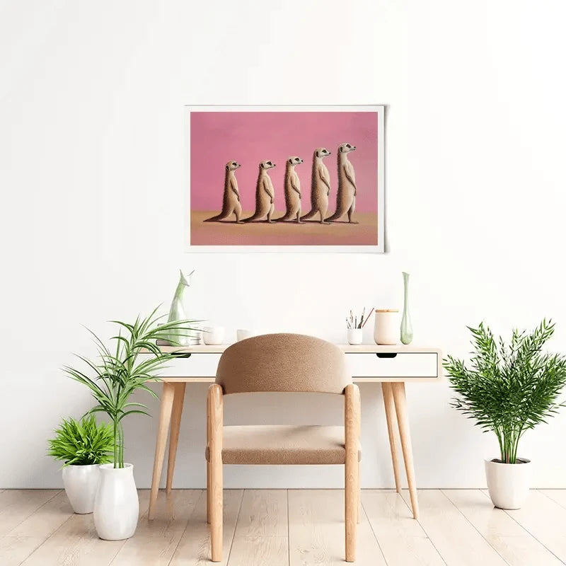 Line Of Meerkats Art Print Line Of Meerkats Art Print wall art product Svetlana Aleynikova
