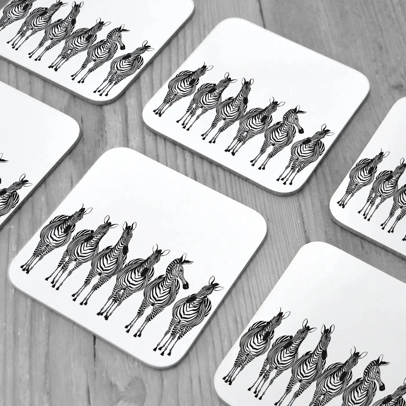 Line Of Zebras Coaster Set Line Of Zebras Coaster Set wall art product fresher / Shutterstock