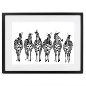 Line Of Zebras Framed Art Print Line Of Zebras Framed Art Print wall art product fresher / Shutterstock