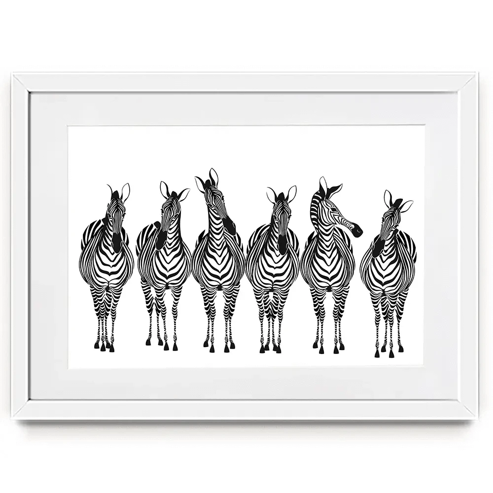 Line Of Zebras Framed Art Print Line Of Zebras Framed Art Print wall art product fresher / Shutterstock