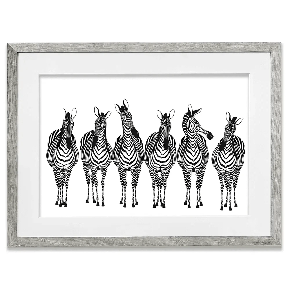 Line Of Zebras Framed Art Print Line Of Zebras Framed Art Print wall art product fresher / Shutterstock